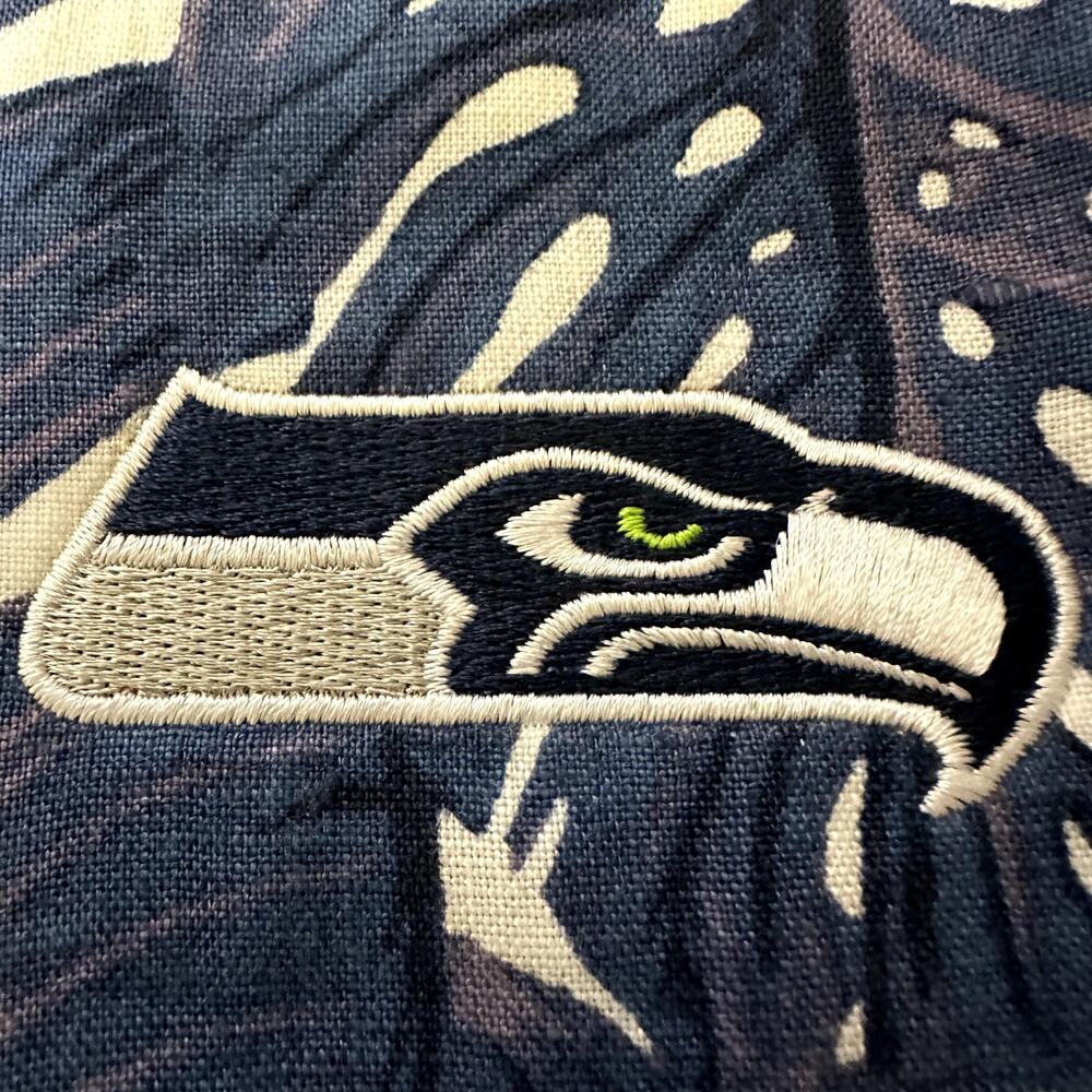 Tommy Bahama Seattle Seahawks Frondly Fan Tank Dress Linen Embroidered Blue XL - Picture 3 of 10